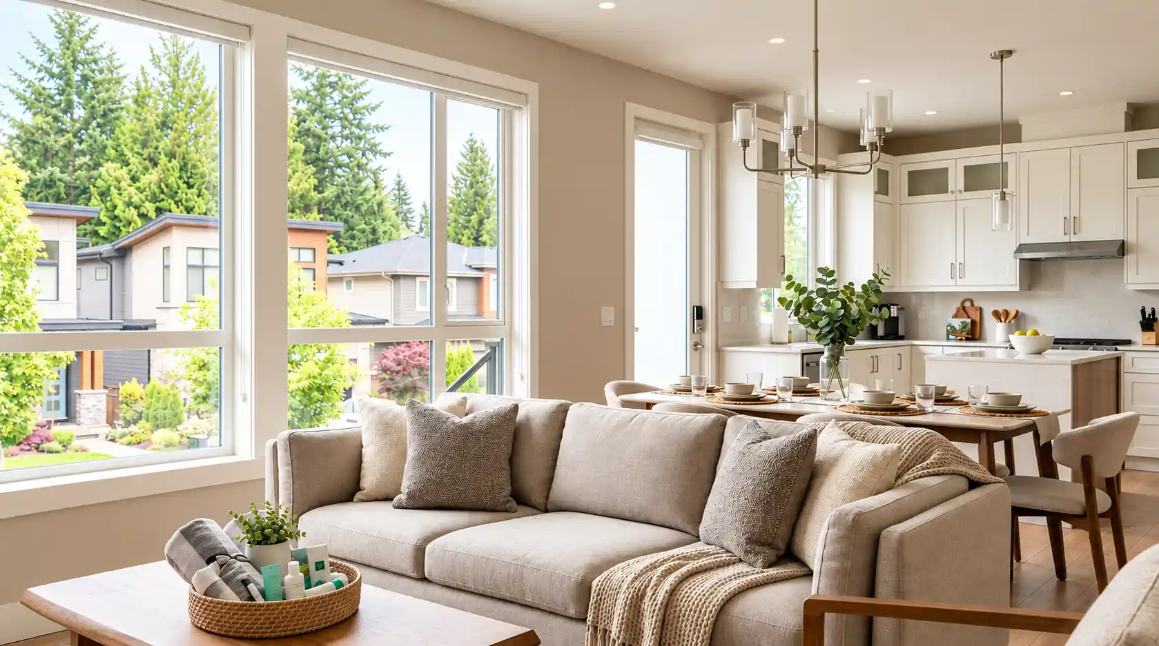 Short-term rental property furnished and prepared for guests